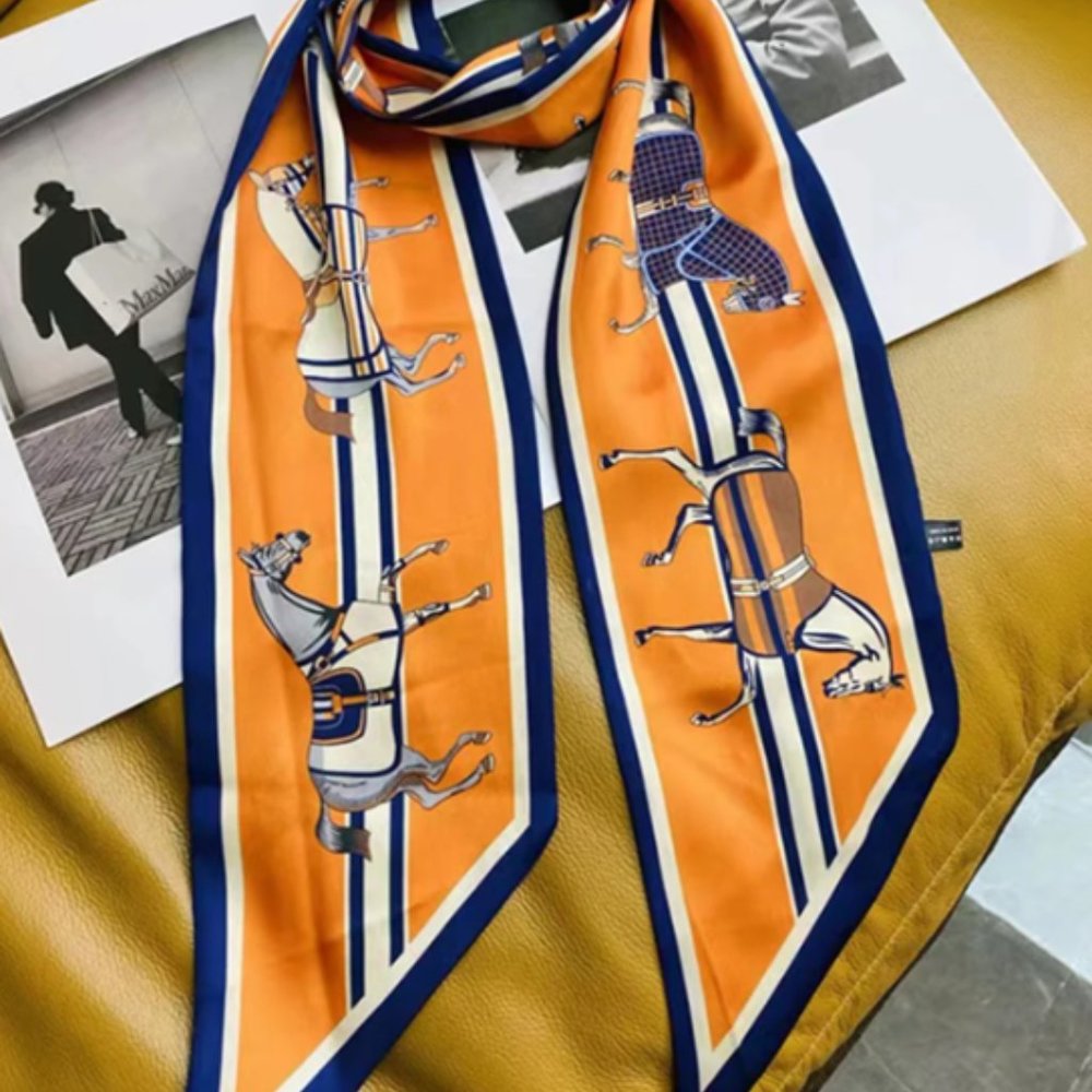 Women Silky Scarf for neck or purse